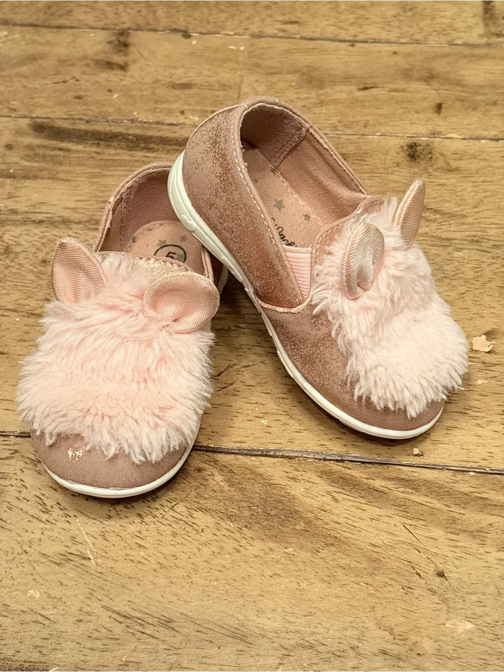 Pink Fuzzy Bunny Slip-On Shoe by Cat & Jack size toddler 5